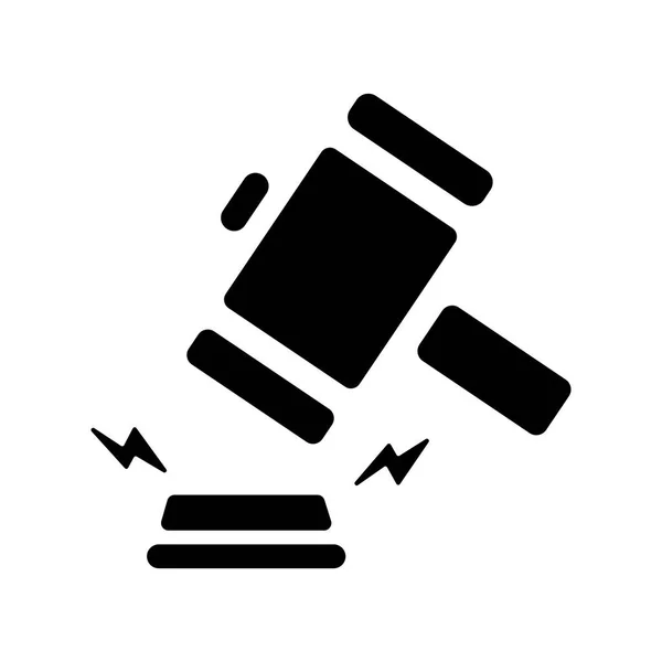 Auction Hammer Court Icon — Stock Vector