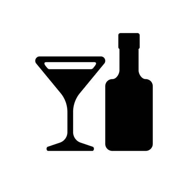 Alcol Bere Vino Icona Cocktail — Vettoriale Stock