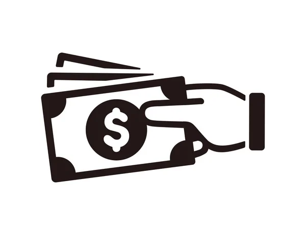 Money Hand Pay Money Exchange Vector Icon Illustration Dollar — Stock Vector