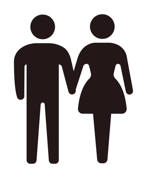 Couple Marriage Togetherness Gender Equality Icon — Stock Vector