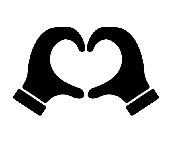 Hand Heart Love Support Help Peace Friendship Icon — Stock Vector