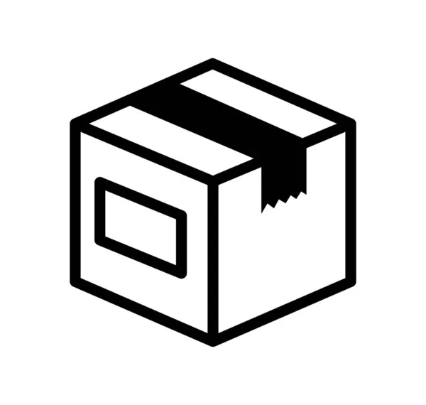 Karton Csomag Csomagolás Szállítási Vektor Ikon Illusztráció — Stock Vector