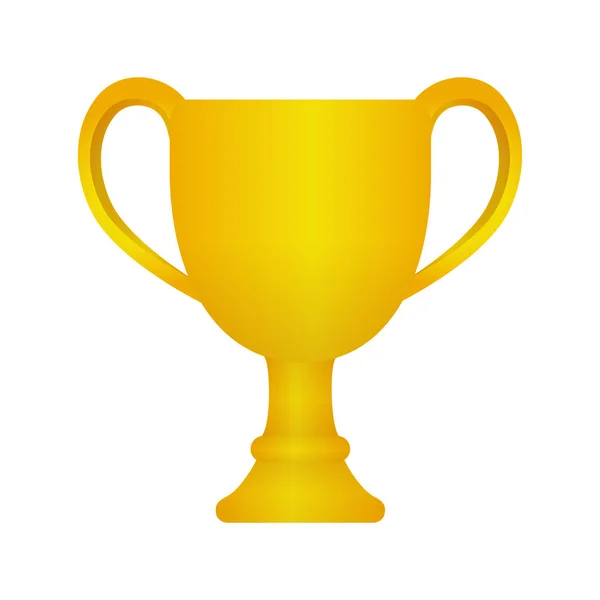 Trophy Cup Pictogram Illustratie Goud Plaats — Stockvector