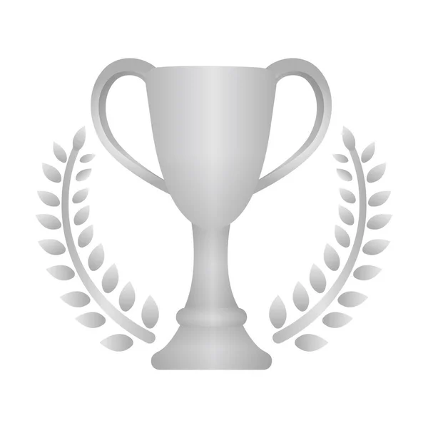 Pokal Ikone Silber Platz — Stockvektor