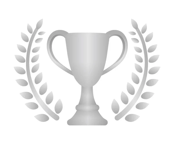 Pokal Ikone Silber Platz — Stockvektor