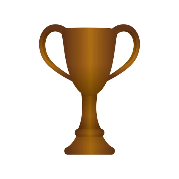 Trophy Cup Pictogram Illustratie Brons Plaats — Stockvector