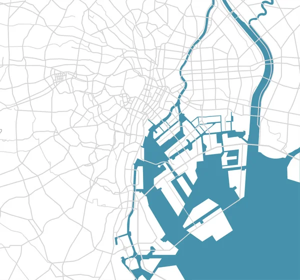 Mapa Drogowa Zatoki Tokio — Wektor stockowy
