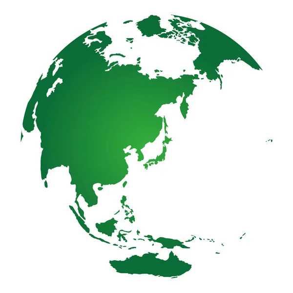 Ilustração Mapa Mundial Globo Esfera Foco Japão Leste Ásia —  Vetores de Stock