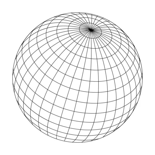 Wired Sphere Frame Illustration — Stock Vector
