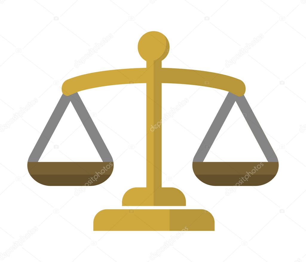 Balance, judge, scale, court color vector icon illustration