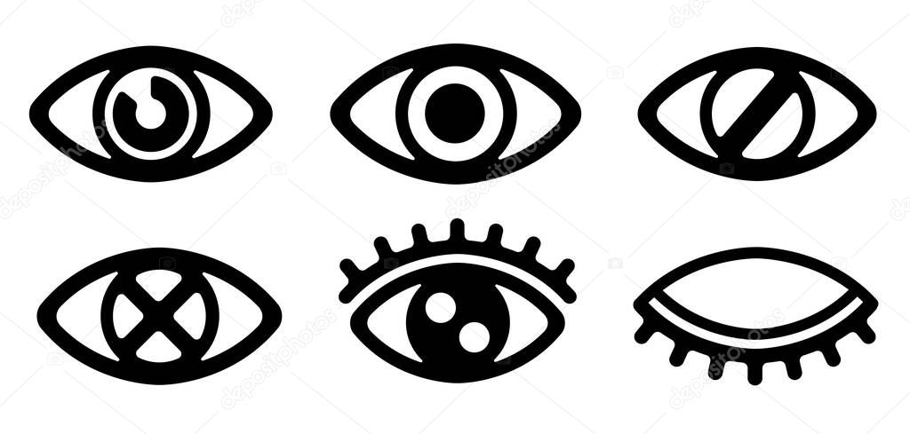 eye, vision, view vector icon set