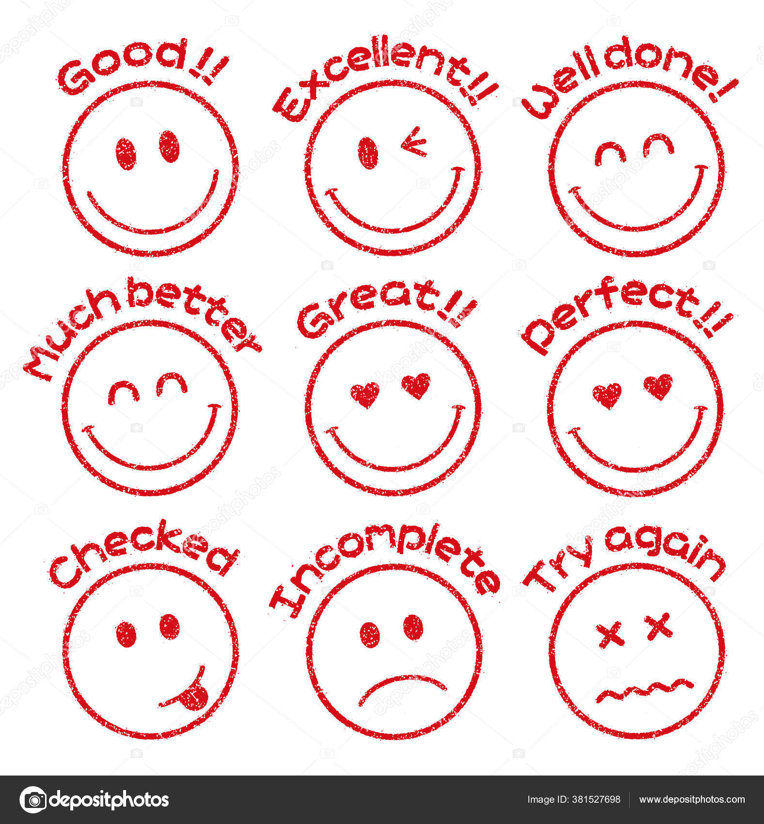 Emoticons Ícone Carimbo Rosto Definido Para Uso Educacional Etc Bom Vetor  de ©barks 381527698, image size:1576x1700