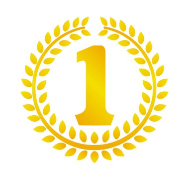 Çelenk çerçeve sıralama çizimi. Birinci (altın) .