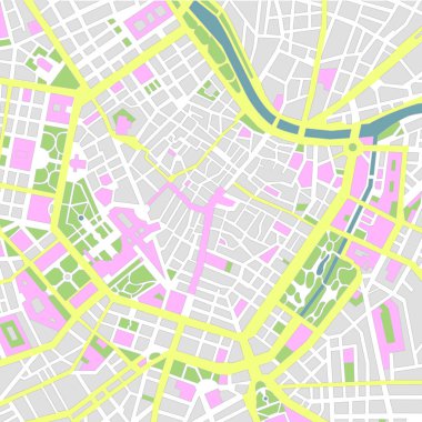 Central vienna (wien) city map illustration clipart
