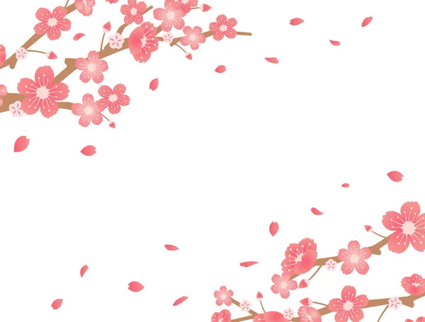 Ilustración Fondo Flores Cerezo Tema Temporada Primavera — Vector de stock