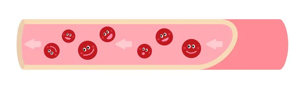 Karikatur Eines Gesunden Blutgefäßes — Stockvektor