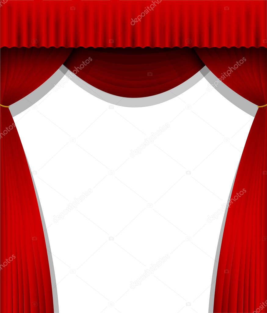 Red curtain background illustration