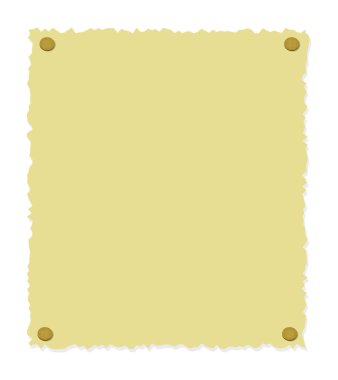 Parçalanmış eski kağıt çizimi (raptiye / raptiye pimi)