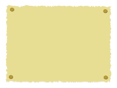 Parçalanmış eski kağıt çizimi (raptiye / raptiye pimi)