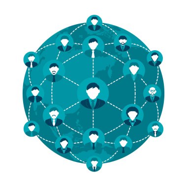 insanların küresel iletişim illüstrasyonu