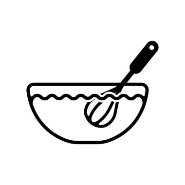 yemek simgesi / çırpma simgesi (karıştırma veya karıştırma malzemesi bir kasede)