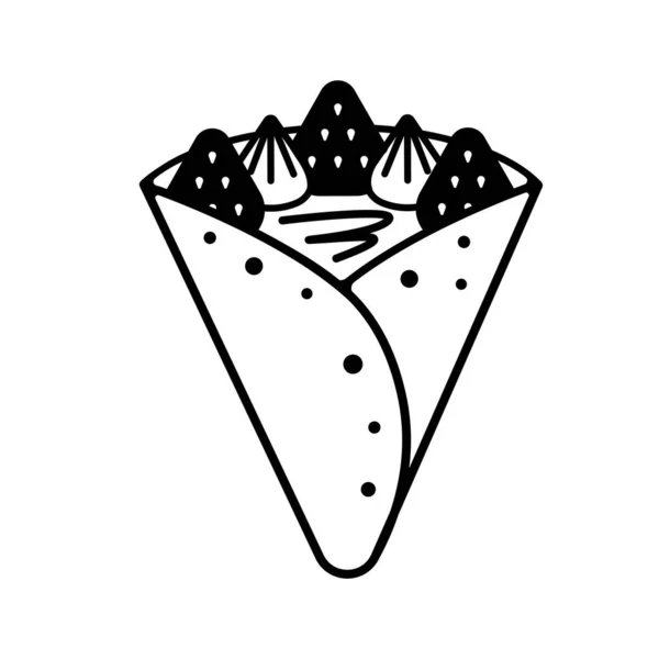 Illustration Vectorielle Plate Crêpe — Image vectorielle