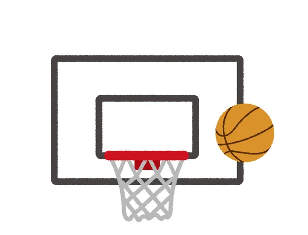 Abbildung Basketballkorb Basketballkorb Rohfassung — Stockvektor