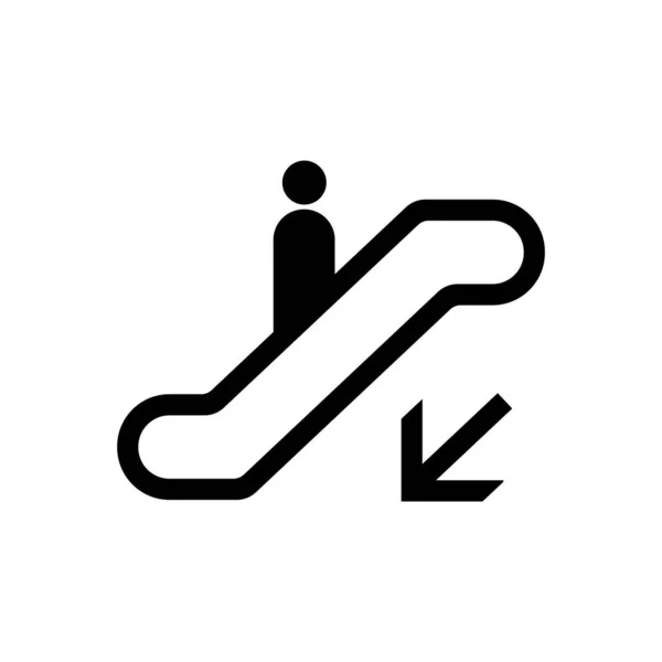Rolltreppe Unten Symbol Öffentliches Informationssymbol — Stockvektor