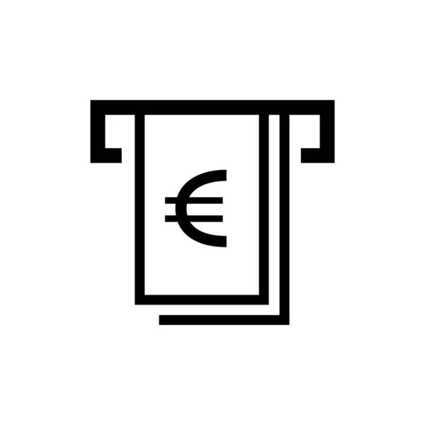 Cajero Automático Icono Del Cajero Automático Euros — Vector de stock