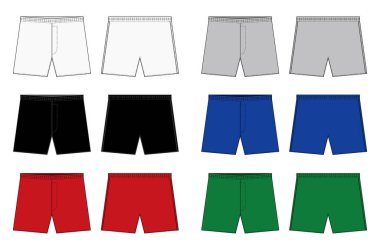 Erkek boksörleri (boxer şortlar, şablon çizimleri)