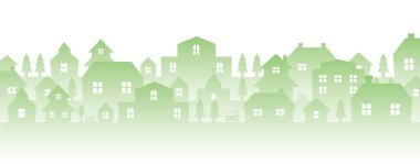 Şehir ışıkları manzara silueti çizimi