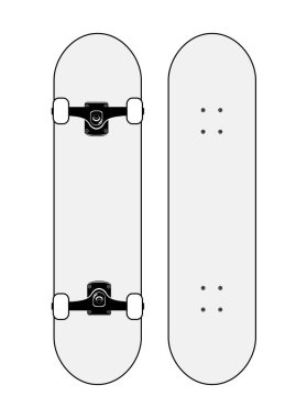 Kaykay vektör şablonu çizimi