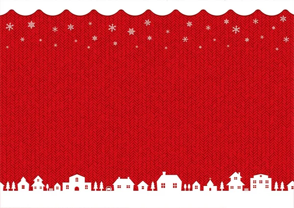 冬クリスマスの背景ベクトルイラスト ニットパターン — ストックベクタ