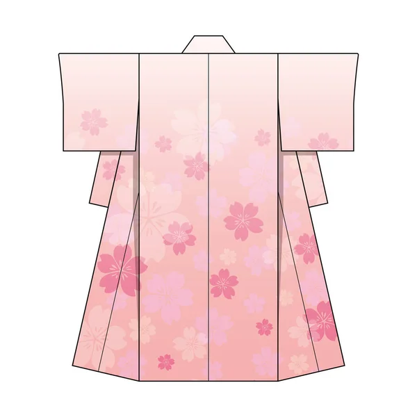 Illustrationsset Für Japanische Kimono Muster — Stockvektor