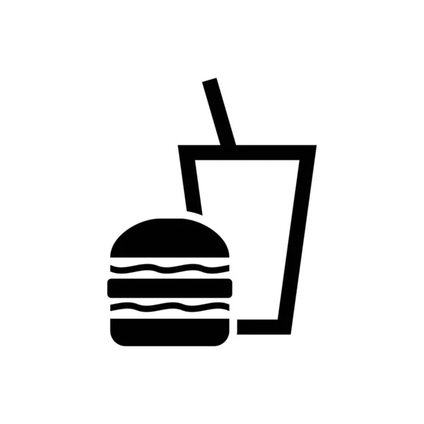 Fast Food Junk Food Ikone Hamburger Und Drink — Stockvektor