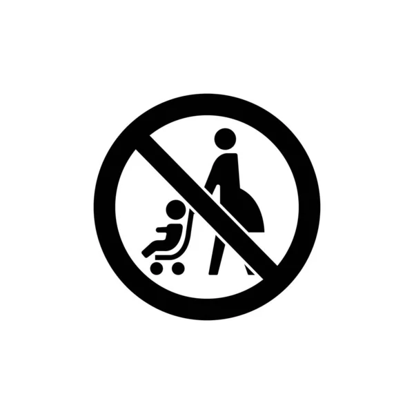 禁止牌 象形文字 切勿使用婴儿车 婴儿车 — 图库矢量图片