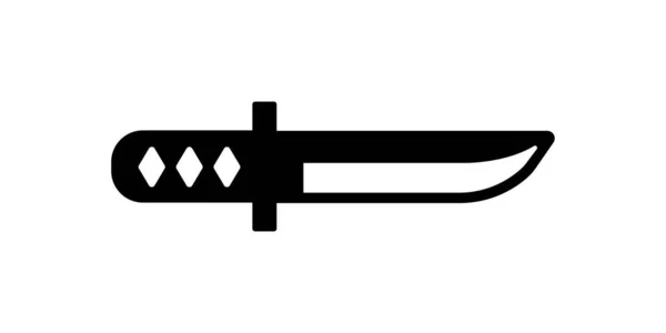 Katana Espada Japonesa Ilusão Ícone Arma Samurai — Vetor de Stock