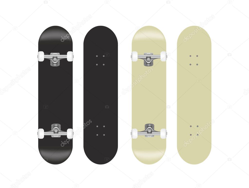 skateboard vector template illustration set