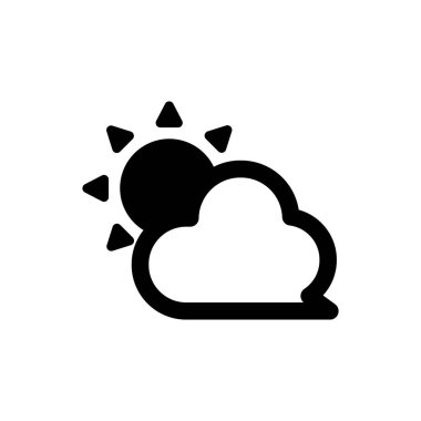 Hava simgesi vektör illüstrasyonu (güneş ve bulut )