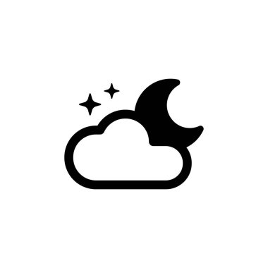 Hava durumu simgesi (gece) / (ay ve bulut )