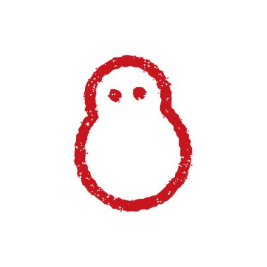 kauçuk damga simgesi (kar, kış, kardan adam)