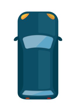 mini araba (yukarıdan görünüm) vektör düz simgesi