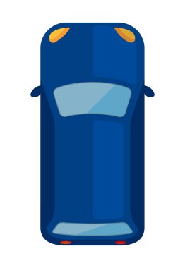 mini araba (yukarıdan görünüm) vektör düz simgesi