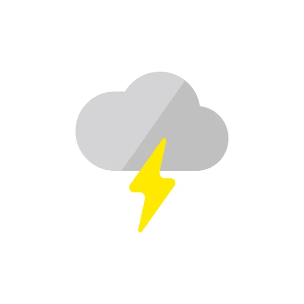 気象アイコン カラーバージョン 雲と雷 — ストックベクタ