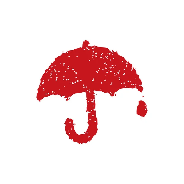 Rubber Stamp Icon Umbrella Rain Rainiy Day — Stock Vector