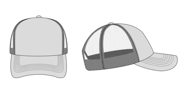 Gorra Camionero Plantilla Gorra Malla Ilustración — Archivo Imágenes Vectoriales