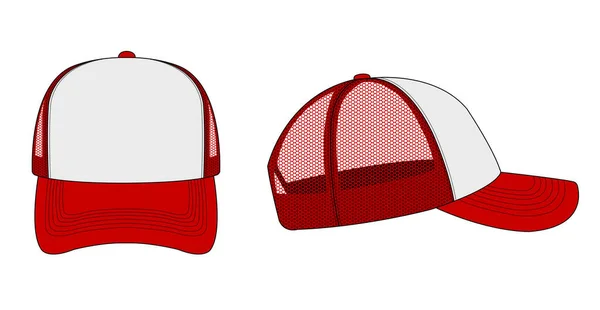 Trucker Cap Mesh Cap Modello Illustrazione — Vettoriale Stock