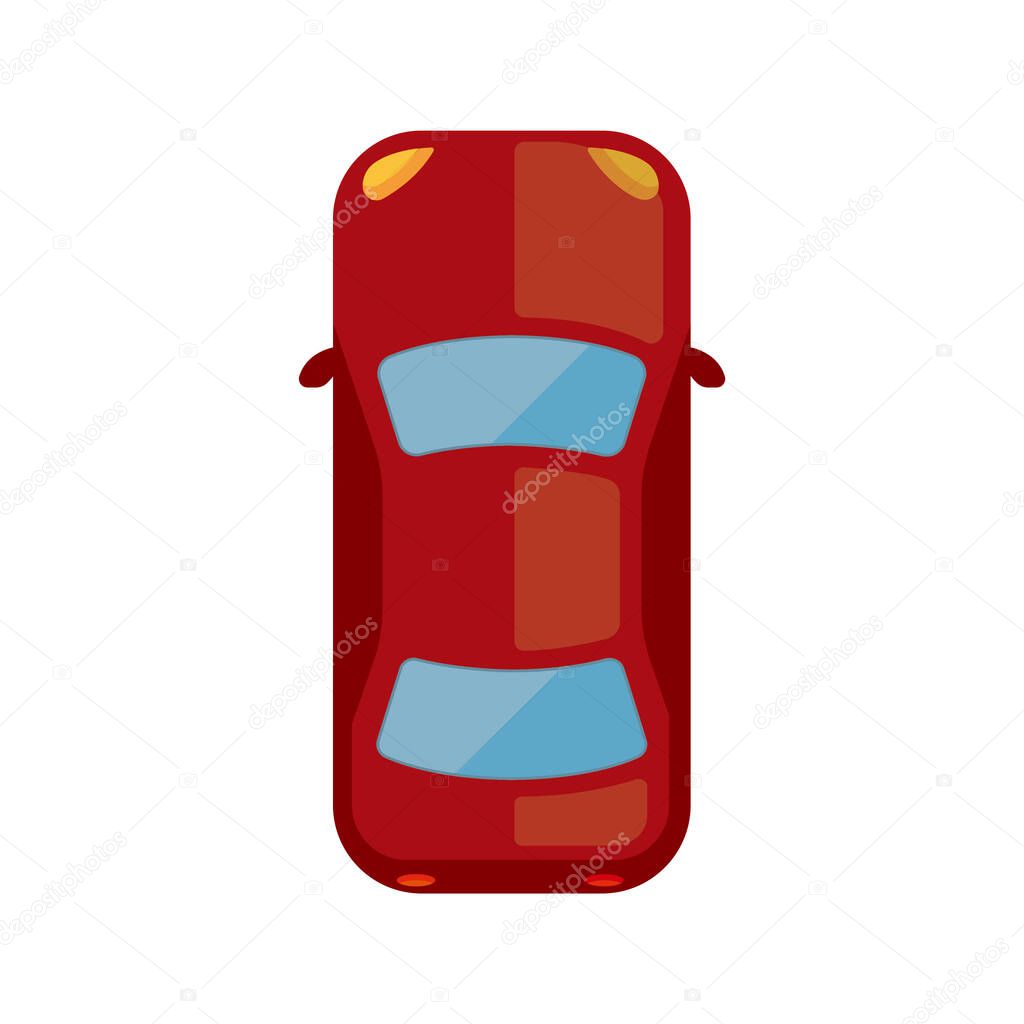 car (view from above) vector flat icon
