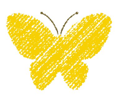 Kelebek çizimi (el yazısı biçimi / Renkli kalem darbesi)