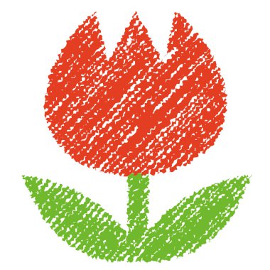 Lale çizimi / kırmızı (el yazısı biçimi / Renkli kalem darbesi)